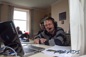 Caught in the act - Claus (DO9BC) and Andreas (DO2TGO) working on the radio
