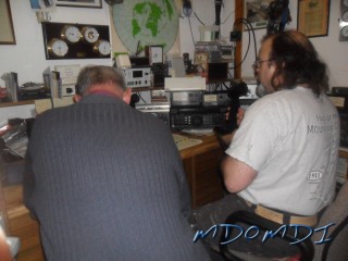 Me (MD0MDI) on the radio with Mike (GD4WBY) logging away besides me.