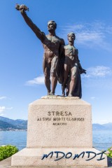 Statue by the lake in Stresa