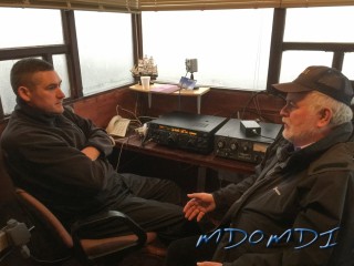 Ross Bane (GM1KNP) chatting with one of the Isle of Man's biggest DX'ers, Alex Gartshore (GD6IA).