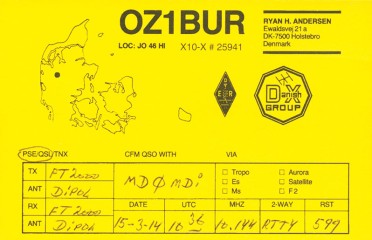 OZ1BUR QSL Card