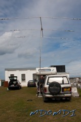 Mike Jones (GD4WBY) setting up the beam antenna