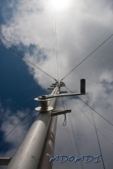 Well she is straight! A look up the large vertical antenna