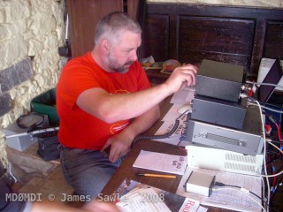 Steve (GD7DUZ) working hard on the radio and using his Transverter for 70MHz