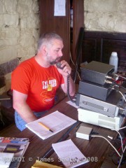 Steve (GD7DUZ) working hard on the radio.