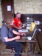Steve (GD7DUZ) cranking out the contacts whilst Stuart (GD0OUD) handled the logging, a fun time was being had by all…