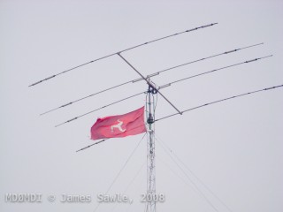 The Mosley 4 Element Beam flying high of the Special Event Station