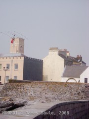The view towards Castletown center  from the breakwater