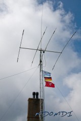 A Nice set of flags flying from the tower at Eary Cushlin on the Isle of Man
