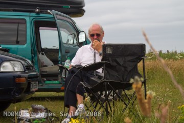 Morgan Griffith (MD0DXW) on Radio in the sun at Scarlett Point, Castletown, Isle of Man