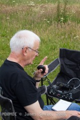 John Butler (GD0NFN) concentrating on the radio on a nice summers day on the Isle of Man