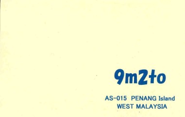 9M2TO QSL Card