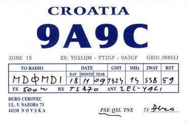 9A9C QSL Card