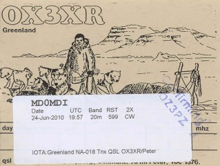 OX3XR QSL Card