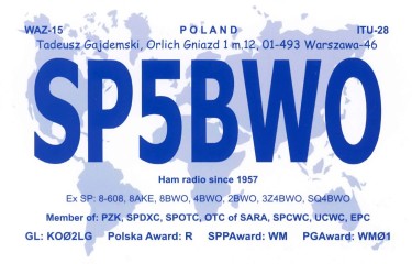 SP5BWO QSL Card