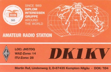 DK1KV QSL Card