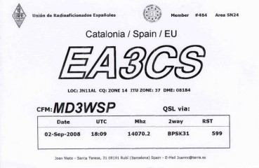 EA3CS QSL Card