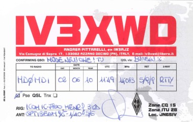IV3XWD QSL Card