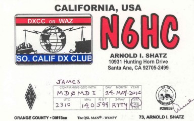 N6HC QSL Card