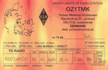 OZ1TMK QSL Card
