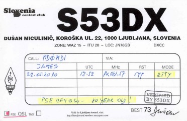 S53DX QSL Card
