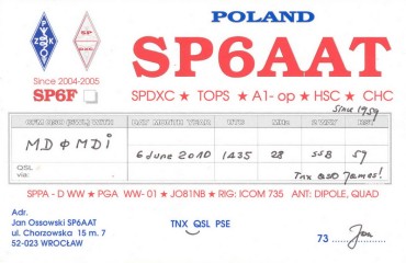 SP6AAT QSL Card