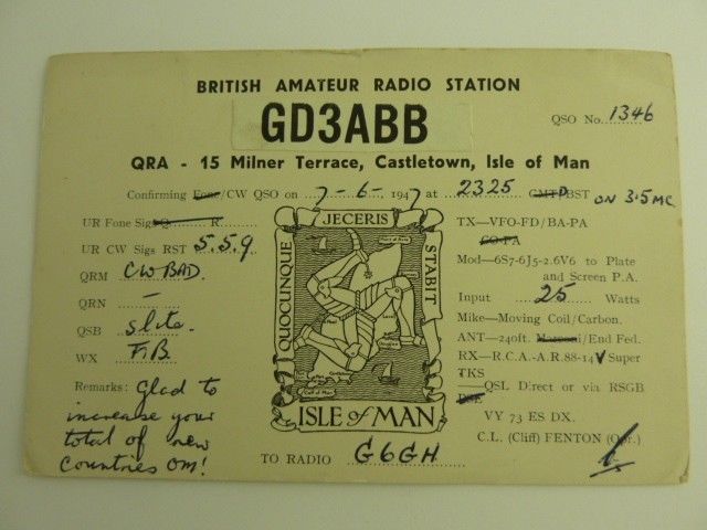 GD3ABB QSL Card (Front)