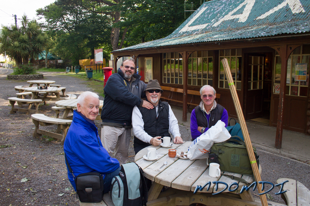 All the 'Old Timers' meeting at Laxey Tram Station for a quick coffee and then a trip up our humble mountain for some radio work!