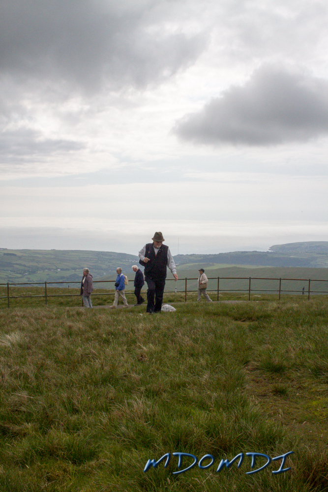 Harry (MD0HEB) making his way to a more comfortable spot at the top of Snaefell