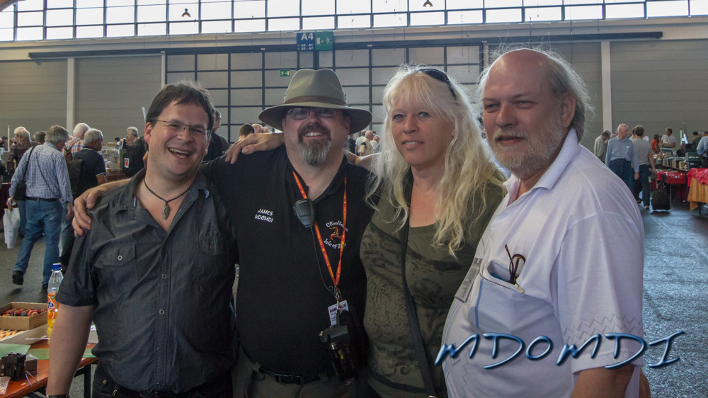 Meeting up with some old friends at the show, Rainer Sins (DG5SBK), Me of course (MD0MDI), Sonja Schweilder, and Peter Herring (DL1SPH)