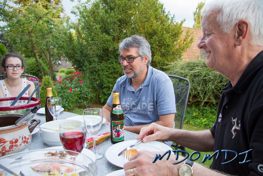 Having an evening meel with another old friend that we have not seen for a while - Bernd Bross (DH1SBB)