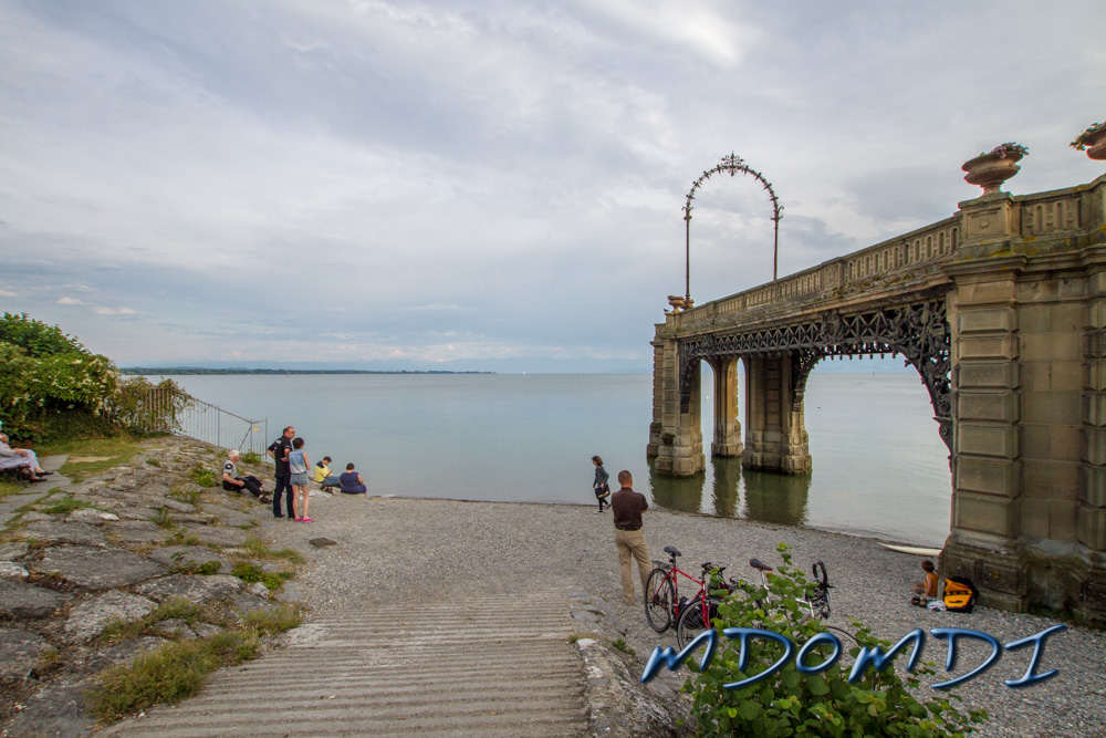 Enjoying the cool evening at the lake front