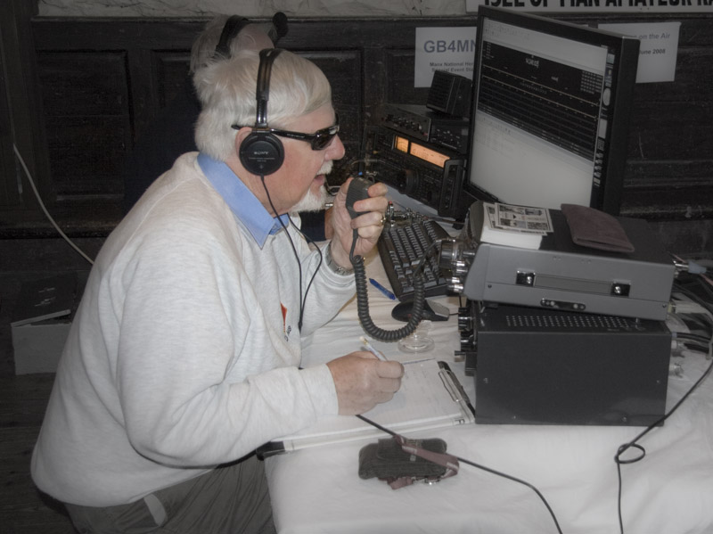 Harry Blackburn (MD0HEB) working a pileup during Museums on the Air from the Old Grammar Scholl in Castletown, Isle of Man