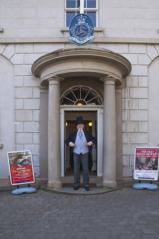 Harry Blackburn (MD0HEB) all dress up in his finery at his vocation at the Old House of Keys in Castletown, Isle of Man