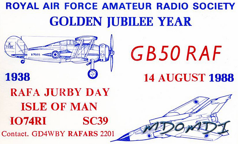 GB50RAF QSL Card