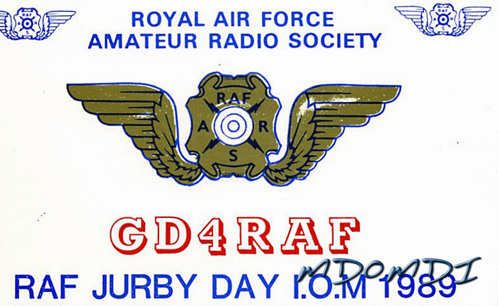 GD4RAF RAFARS Jurby Day QSL Card from 1989
