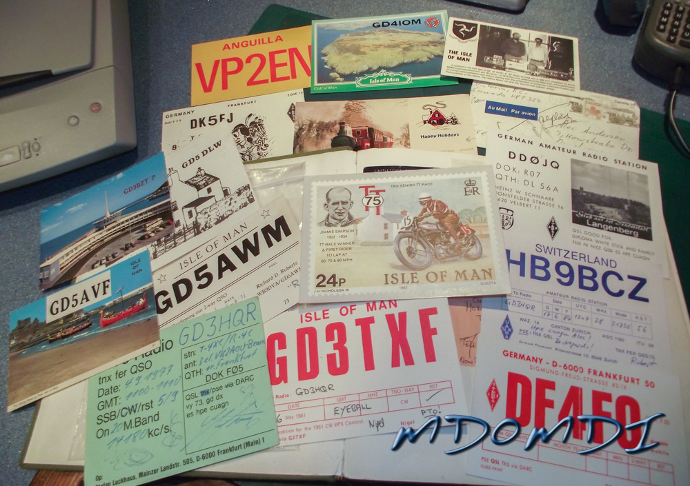 QSL Cards he saved inside the cover of his scrapbook