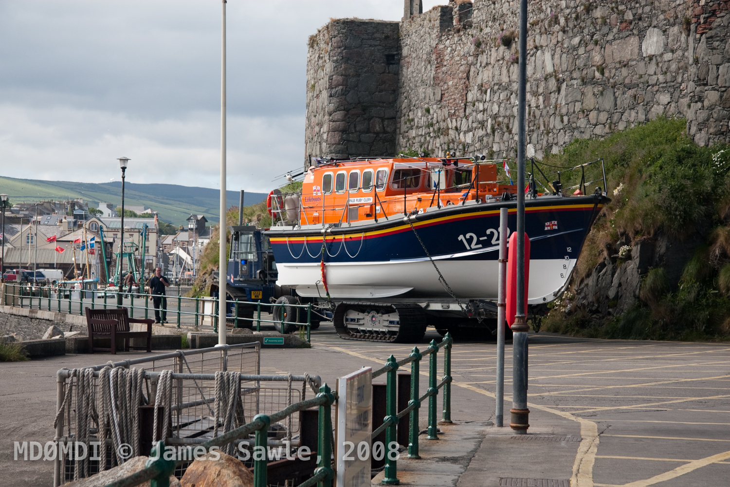 RNLI Lifeboat in Peel on the slipway