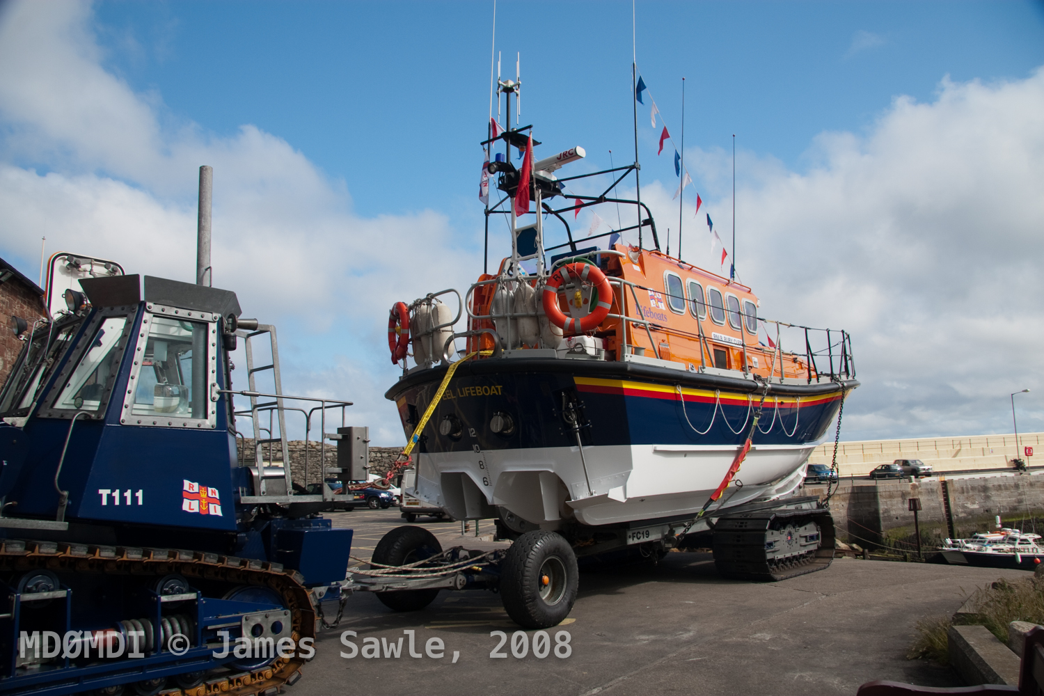 RNLI Lifeboat in Peel on the slipway