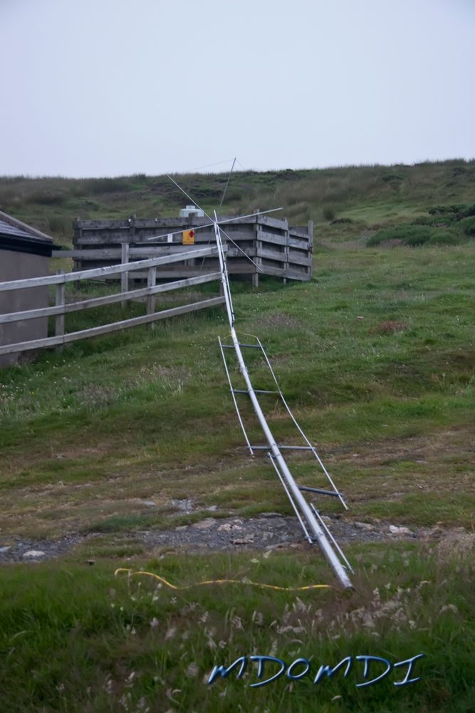The GAP Voyager Antenna assembled and ready to be raised into position.