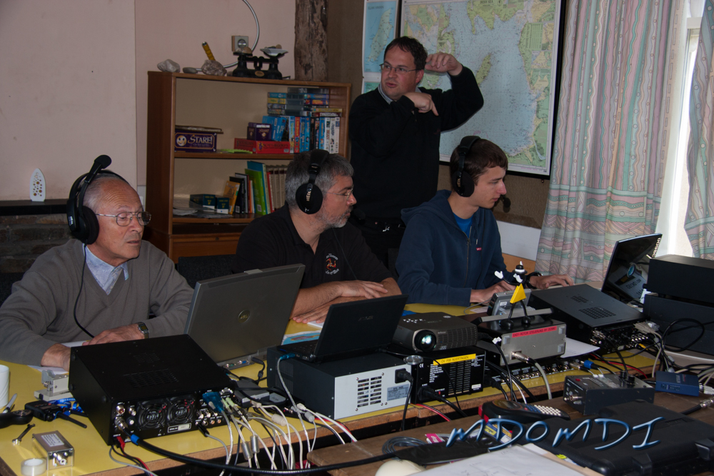 The team hard at work during the DXpedition to the Isle of Man