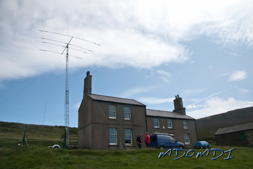 This is Eary Cushlin - She stands alone and empty for a great deal of her life in a very remote place on the top of some high cliffs on the west coast of the Isle of Man, now she has a few antennas for company.