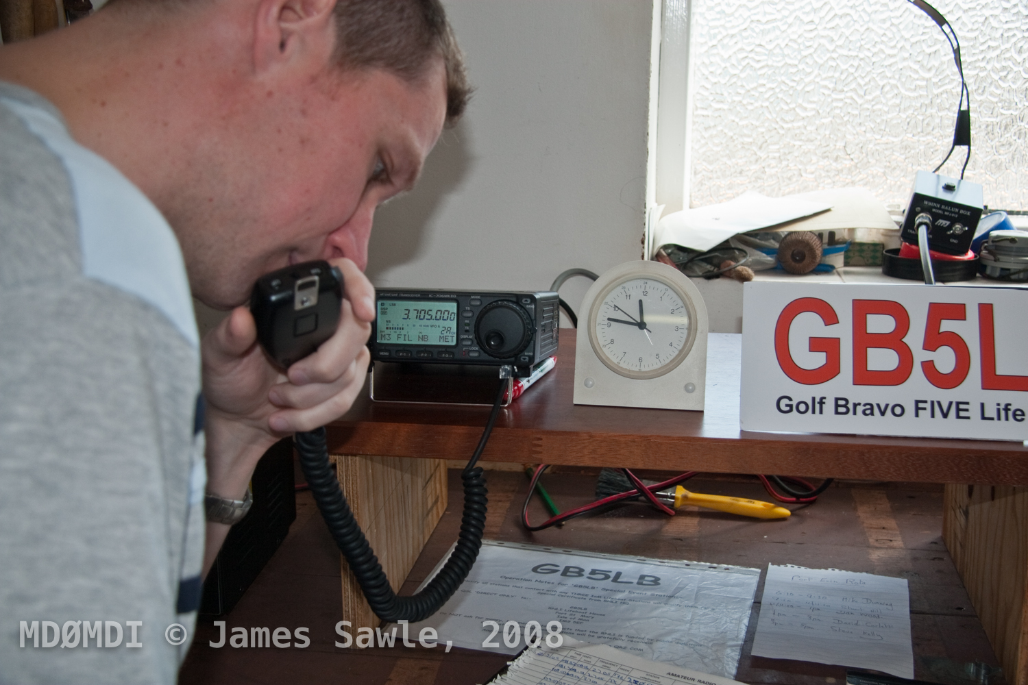 Dan Wood' (GD0VIK) helping out with GB5LB Special Event Station