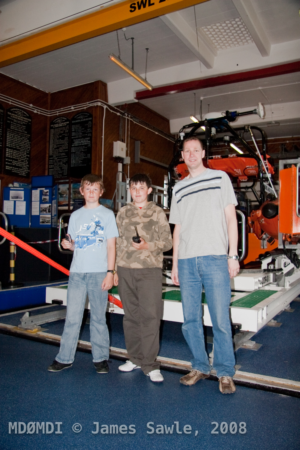 Dan Wood (GD0VIK) with two of his foundation level students from the school in Castletown