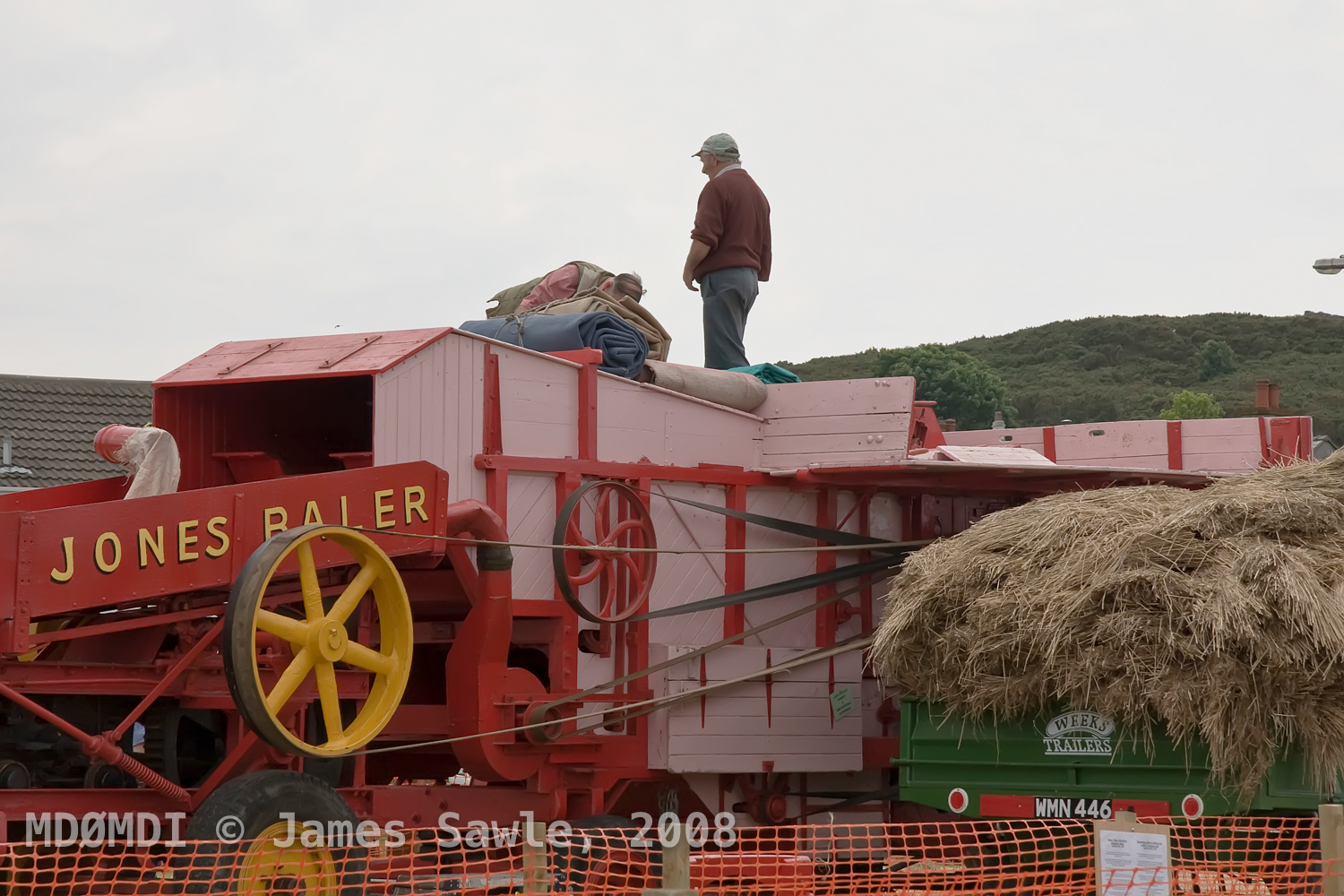 Vintage Jones Baler at the Mad Sunday Agricultural Show, Port St. Mary, Isle of Man