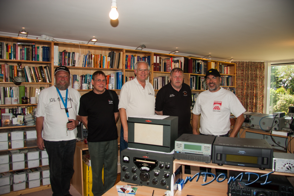 Another shack photo for the team, Erwin Kleiner (DL6SBN), Clause Bense (DO9BC) Bob Barden (MD0CCE) Guenther Krauter (DG7SF) and Bernd Bross (DH1SBB) in the shack and contest hub of Bob Barden