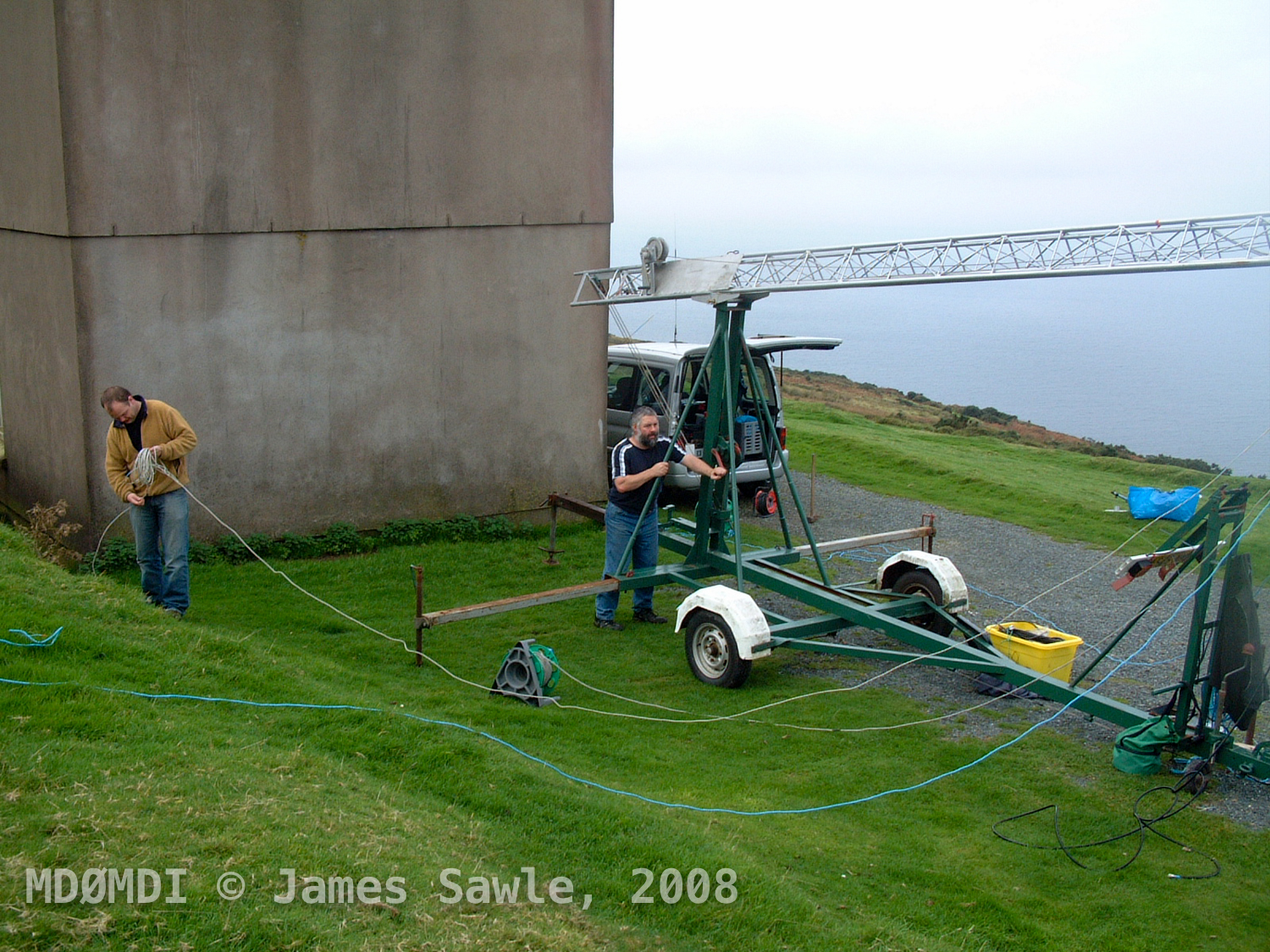 With all of the rigging carried out, all that is left is to get the mast cranked upright ready for lifting.