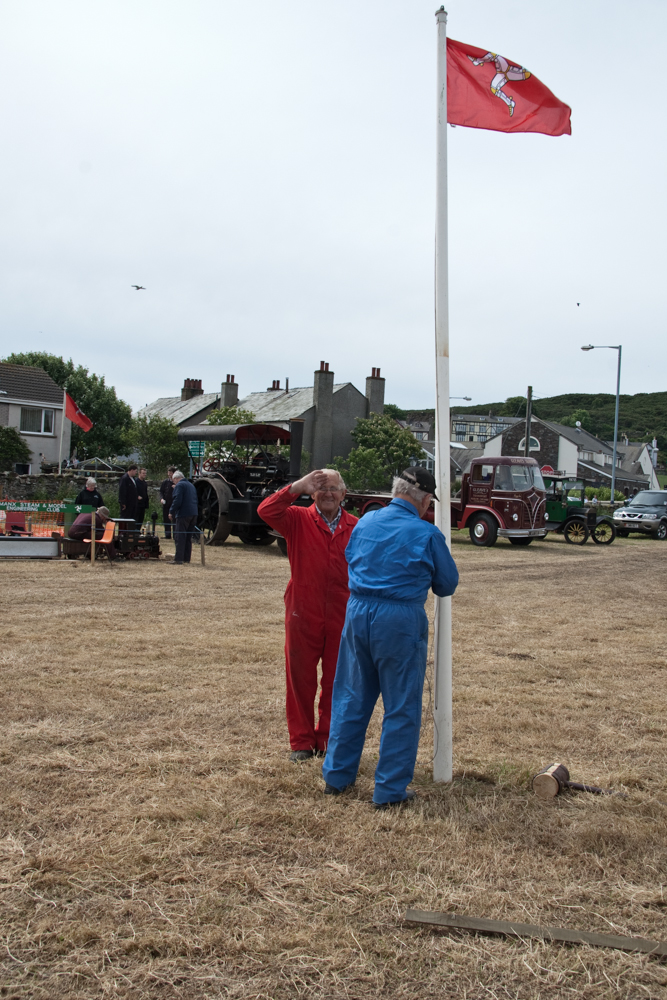 Dave Corkish (2D0RGW) with the Manx Flag, now the right way up…