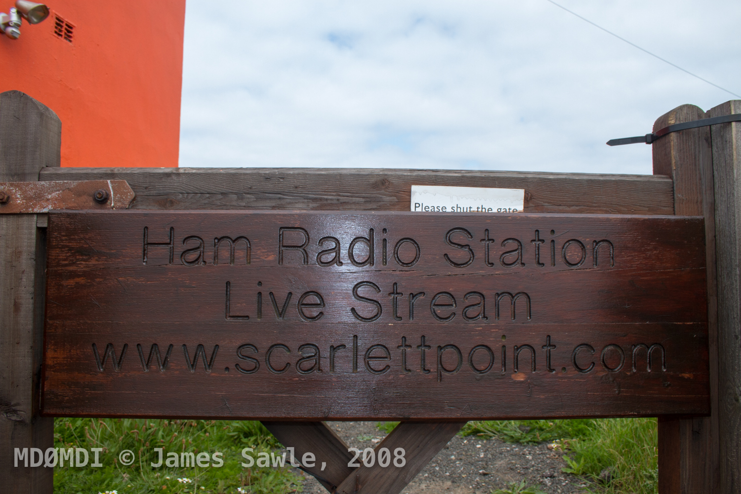 The Sign to Ronnie's Shack (MD0RLA) at Scarlett Point