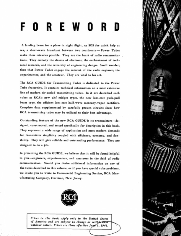RCA Transmitting Tube Manual - Section 1 - Types 802 - 866 (1941)
